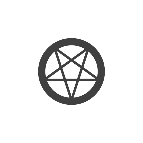 Pentagrama em círculo vetor ícone — Vetor de Stock
