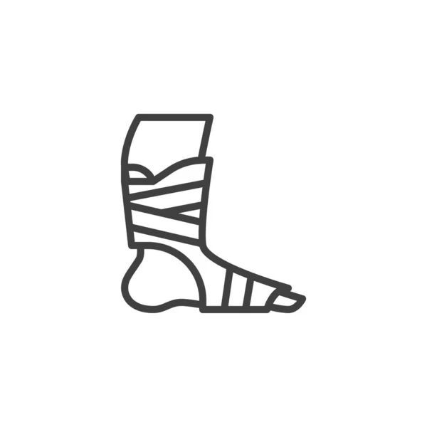 정형 외과 발목 붕대 라인 아이콘 — 스톡 벡터