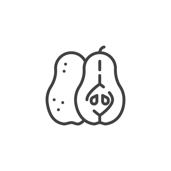 Icono de línea de fruta de pera — Vector de stock