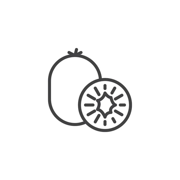 Icono de línea de fruta Kiwi — Vector de stock