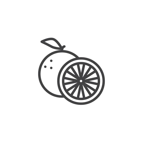 Pomarańczowa ikona linii owocowej — Wektor stockowy