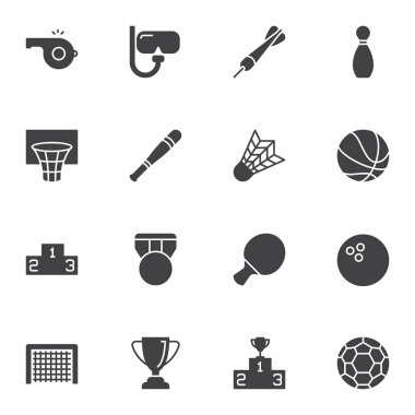 Spor Malzemeleri vektör simgeleri ayarlandı