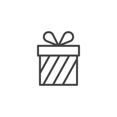 Çizgili çizgi simgesi olan hediye kutusu