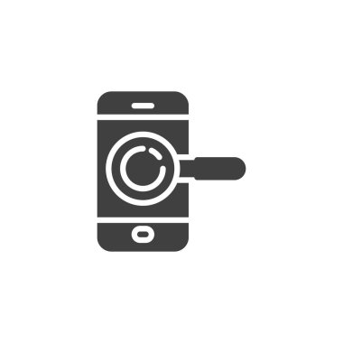 Büyüteç vektör simgesine sahip akıllı telefon