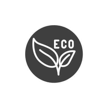 Eko yaprakları etiket vektör simgesi