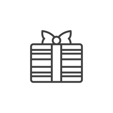 Yay çizgisi simgesi ile büyük hediye kutusu