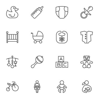 Bebek vector Icons set