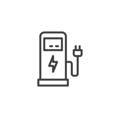 Elektrikli araba şarj istasyonu hattı simgesi