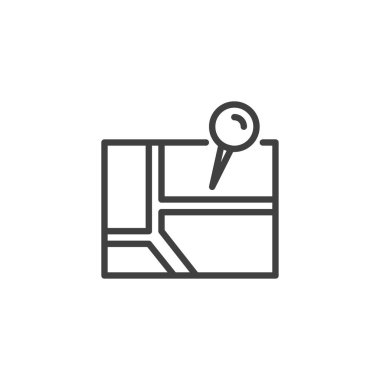 Gezgin kılavuzu pin çizgisi simgesi