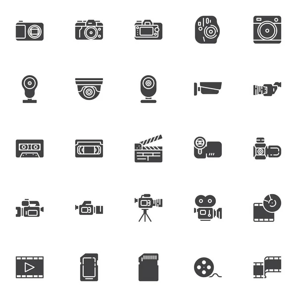 Conjunto de iconos vectoriales de vídeo y foto — Vector de stock