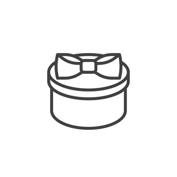 Ikona okrągłego pudełka na prezent — Wektor stockowy