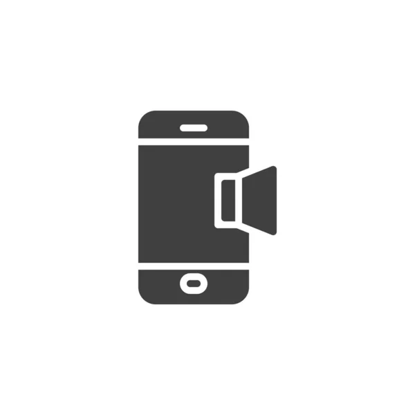 Ícone do vetor de notificação de som do telefone móvel — Vetor de Stock