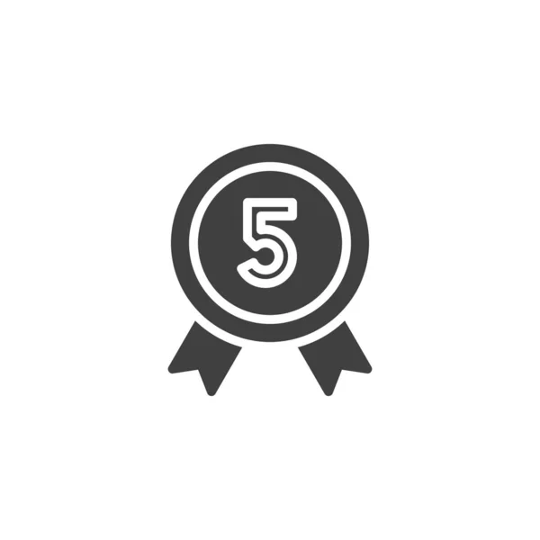 Ikona vektoru záručních odznaku za pět let — Stockový vektor