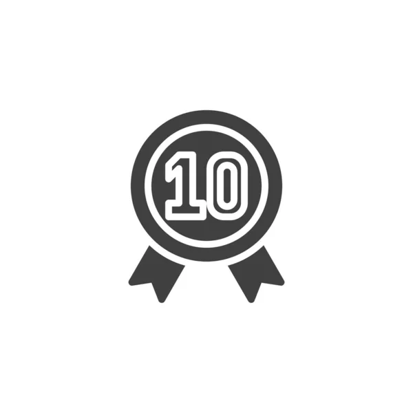 Ikona vektoru záručních odznaku za deset let — Stockový vektor
