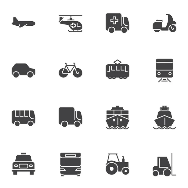 Ensemble d'icônes vectorielles de transport public — Image vectorielle