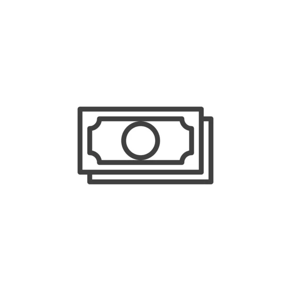 Icône de ligne de facture d'argent — Image vectorielle