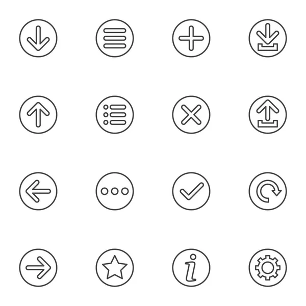 Основные универсальные значки линий стрелок — стоковый вектор