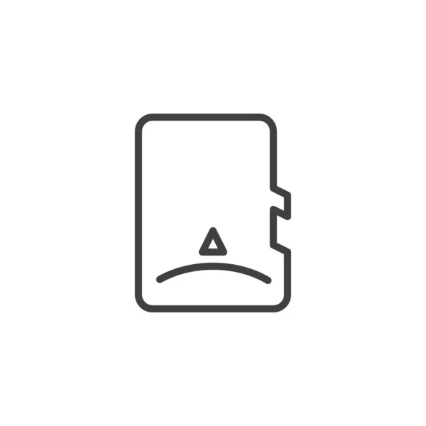 Ícone de linha de cartão de memória SD — Vetor de Stock