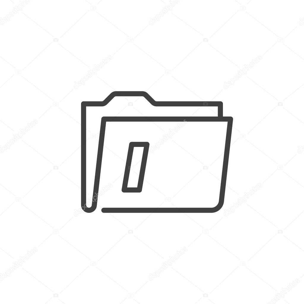 File folder line icon. linear style sign for mobile concept and web design. Document folder outline vector icon. Symbol, logo illustration. Vector graphics