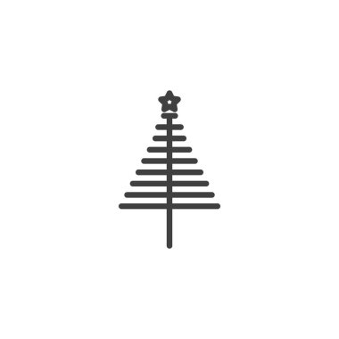 Çizgili Noel ağacı çizgi simgesi