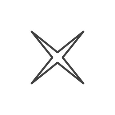 Dört köşeli yıldız çizgisi simgesi