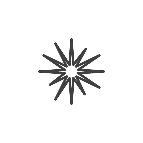Star flare line icon — Stock Vector