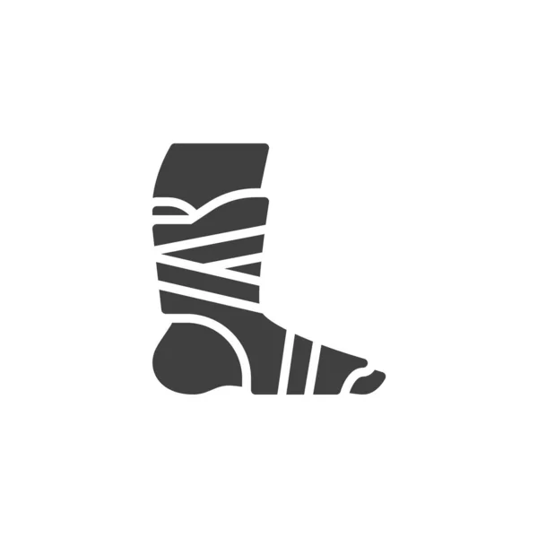 Icona vettoriale della fasciatura della caviglia ortopedica — Vettoriale Stock
