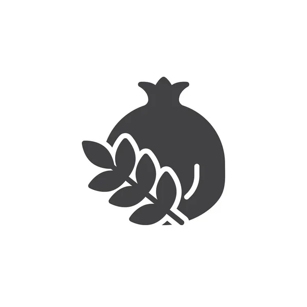 Pomegranate branch vector icon — Stock Vector