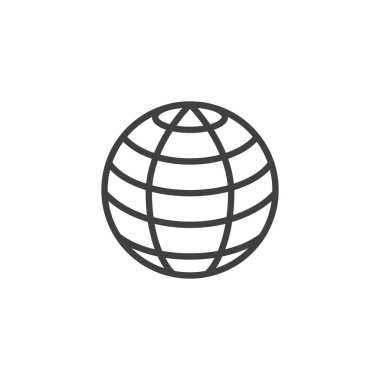 Küre ızgara çizgisi simgesi
