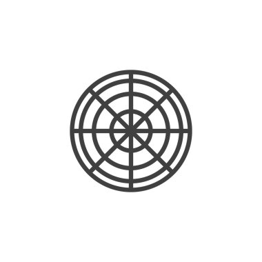 Küre ızgara üst görünüm satırı simgesi