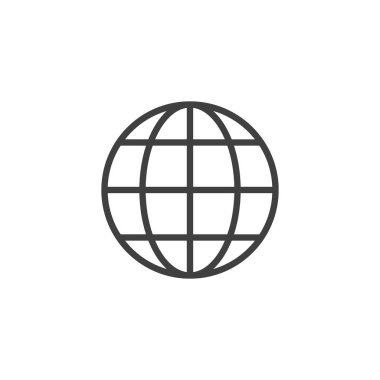 Küre ızgara çizgisi simgesi