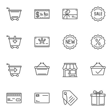E-ticaret satır Icons set