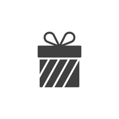 Çizgili vektör simgesi olan hediye kutusu