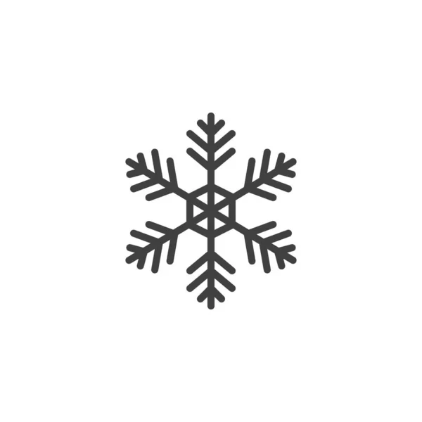 Decoración de Navidad línea de copo de nieve icono — Vector de stock