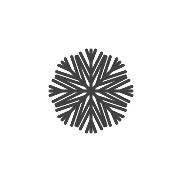Sneeuwvlok ornament lijn pictogram — Stockvector