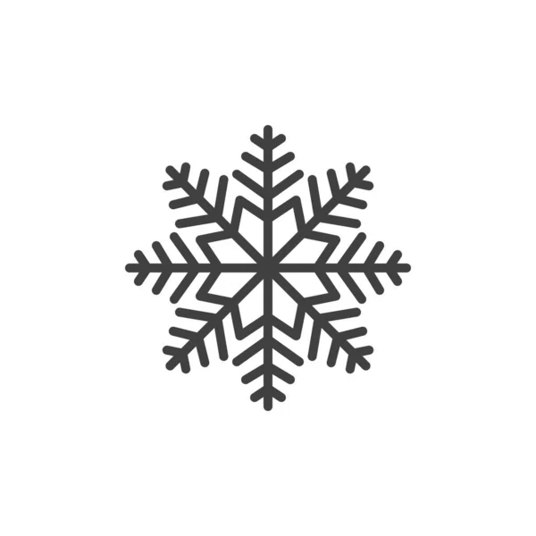 Invierno copo de nieve línea icono — Vector de stock