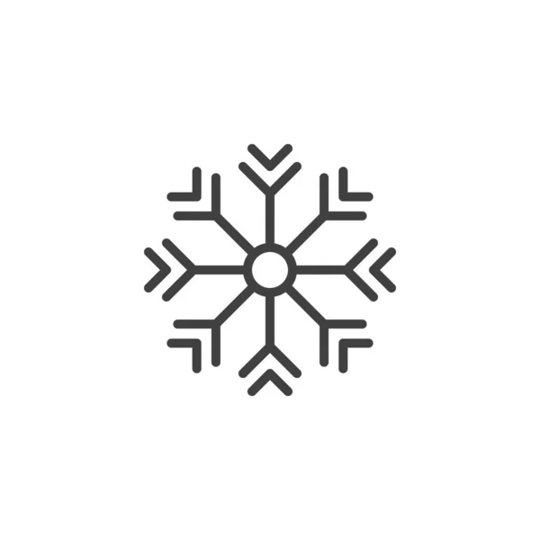 Forma de copo de nieve icono de línea — Vector de stock