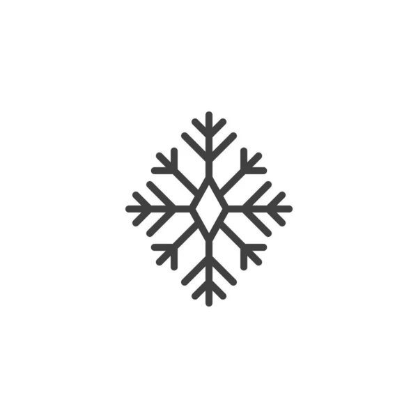 Natal ícone linha floco de neve — Vetor de Stock
