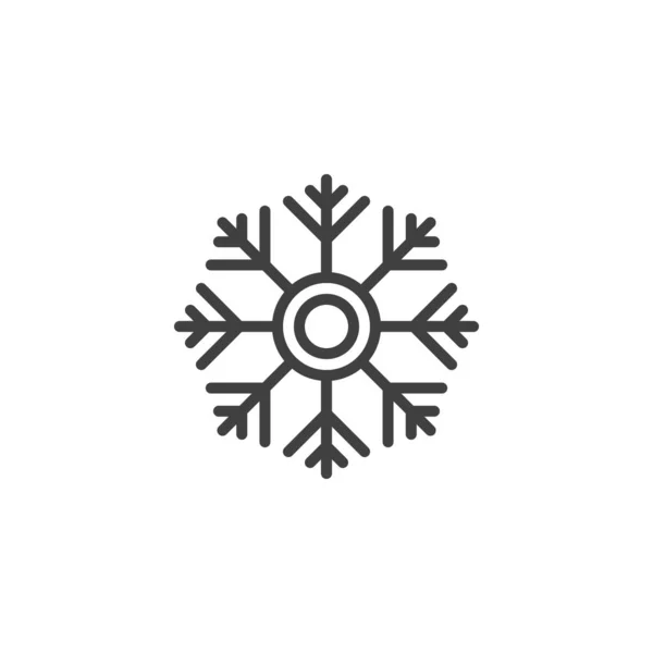 Icono de línea de copo de nieve — Vector de stock