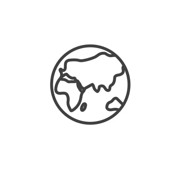 Föld földgömb vonal ikon — Stock Vector