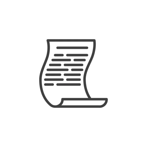 Lijst met papieren lijn pictogram — Stockvector