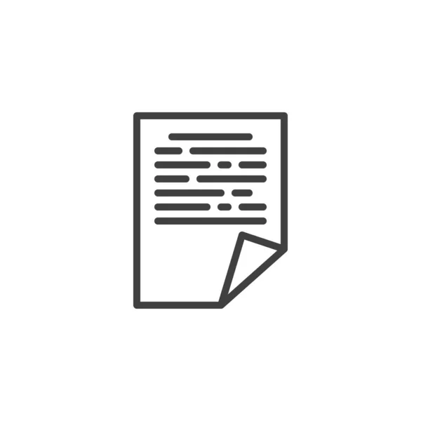 Kağıt belge sayfa satırı simgesi — Stok Vektör