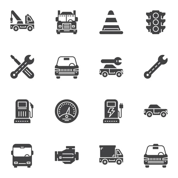 Conjunto de iconos de vector de transporte — Vector de stock