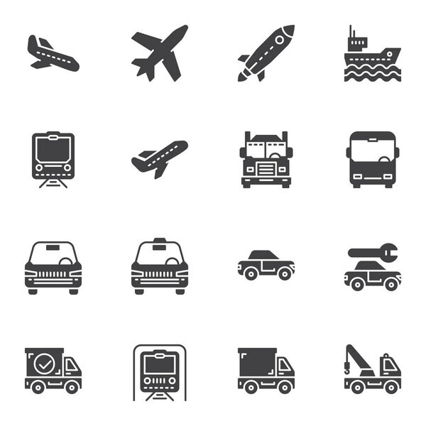 Transportation vector icons set