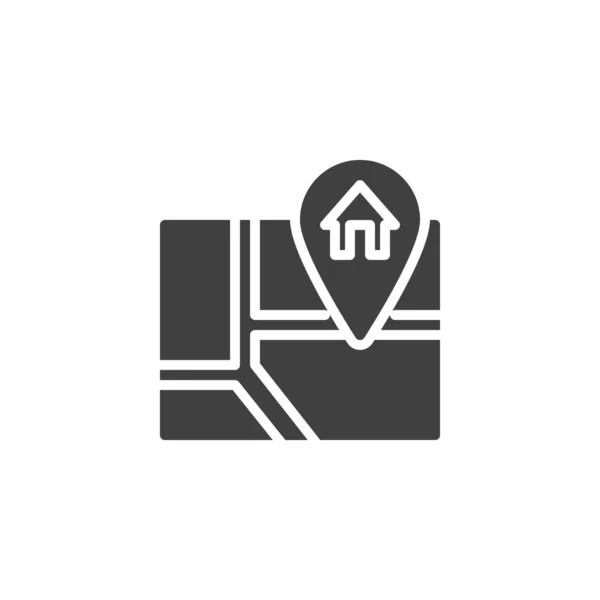 Ubicación del hogar, mapa pin vector icono — Vector de stock