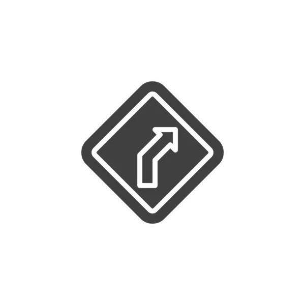Skręć w prawo ikona wektora znaku drogowego — Wektor stockowy