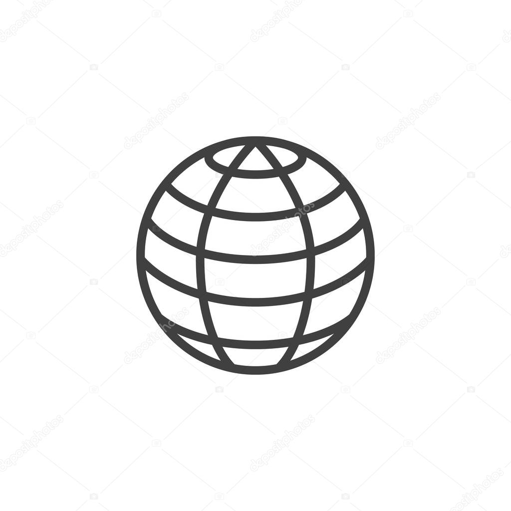 Globe grid line icon