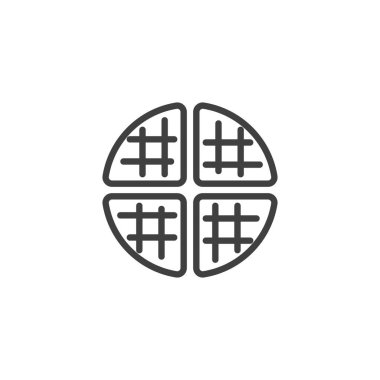Yuvarlak waffle hattı simgesi
