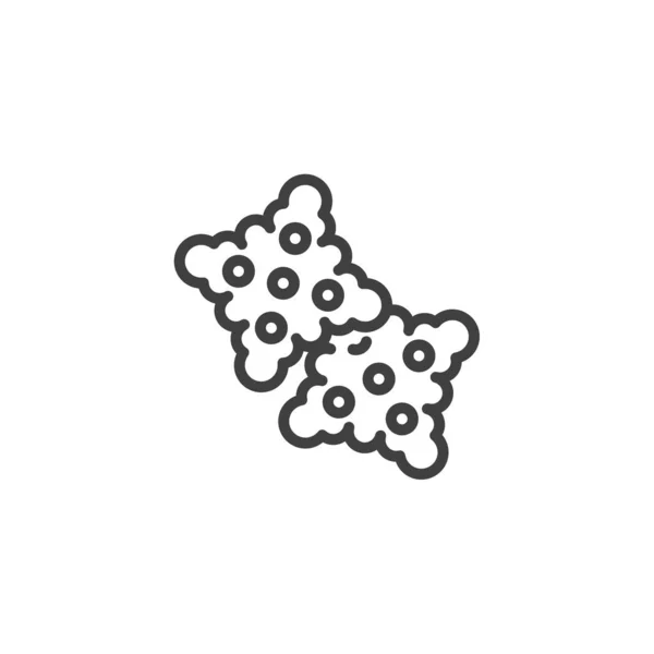 Квадратний крекер значок лінії печива — стоковий вектор