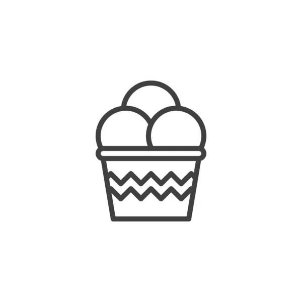 Ice Cream Sundae lijn icoon — Stockvector